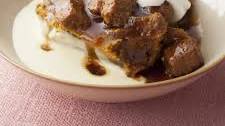 Pumpkin Bread Pudding with Spicy Caramel Apple Sauce and Vanilla Bean Creme Anglaise