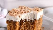 Pumpkin Caramel Poke Cake with Whipped Caramel Cream Frosting