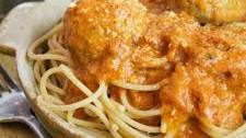 Pumpkin Meatballs in a Creamy Tomato Sauce
