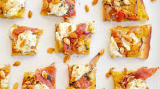 Pumpkin Prosciutto Flatbread with Sage, Ricotta and Caramelized Onion