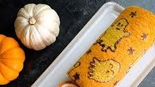Pumpkin Roll Ghost Cake with Mascarpone Whipped Cream
