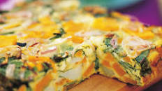 Pumpkin, spinach and fetta frittata