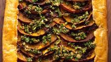 Pumpkin Tart with Caramelized Onions & Pumpkin Seed Gremolata
