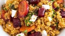 Quinoa Salad with Roasted Beets, Carrots & Goat Cheese