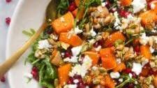 Roasted Butternut Squash Salad with Feta and Pomegranate