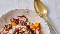 Roasted Squash, Chickpea + Pecan Salad with Tahini Dressing