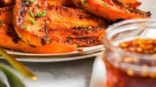 Roasted Sweet Potato Wedges with Hot Honey Butter