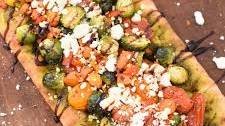 Roasted Vegetable Goat Cheese Flatbread Pizza Recipe