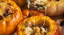Rosa Jackson’s Mini Pumpkins Stuffed with Onion, Mushrooms, and Chard