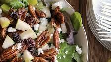 Salad with Goat Cheese, Pears, Candied Pecans and Maple-Balsamic Dressing