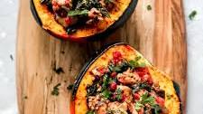 Sausage and Kale Stuffed Acorn Squash