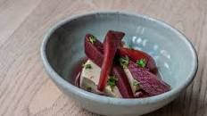 Spiced panna cotta with mulled pears