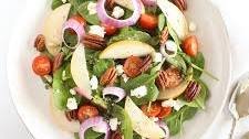 Spinach Pear Salad with Goat Cheese and Lemon Thyme Vinaigrette