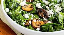 Spinach Salad with Mushrooms and Feta