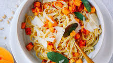 Super Simple Roasted Sage Pumpkin Tagliatelle Aglio e Oglio
