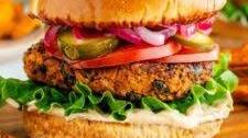Sweet Potato Black Bean Burger with Chipotle