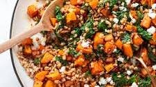 Sweet Potato Farro Salad with Kale