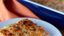 Sweet Potato Gratin with Carmelized Onion and Parmesan Cheese