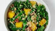 Vegan Kale & Quinoa Salad with Roasted Beets and Maple Mustard Dressing