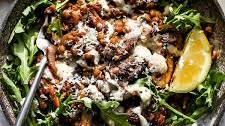 Warm Balsamic Mushroom and Lentil Salad