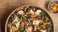 Warm Mushroom Kale Farro Salad
