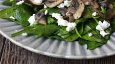 Warm Mushroom & Spinach Salad