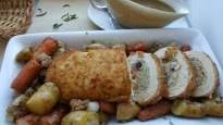 A Vegan Christmas! Holiday Roast with Fingerling Potatoes and Carrots