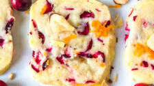 Almond Shortbread Cookies with Cranberries and Orange
