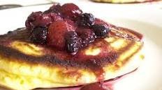 American Style Pancakes with Red Berry Compote