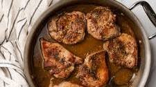 APPLE CIDER AND DIJON-GLAZED PORK CHOPS