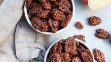 apple pie spiced candied pecans