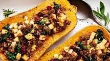 Apple Sausage Stuffed Butternut Squash