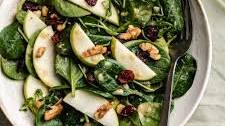 Apple Walnut Spinach Salad & Oil-Free Vinaigrette