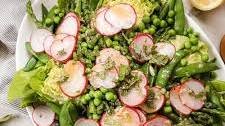 Asparagus and Pea Salad with mint and radishes
