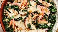 Autumn Lover's Kale Apple Salad with Cinnamon Cider Vinaigrette