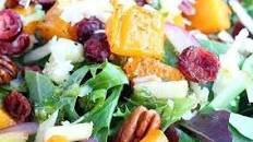 Autumn Salad with Butternut Squash, Apples, Cranberries & Candied Pecans