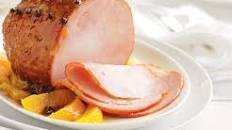 Baked ham with spiced orange glaze