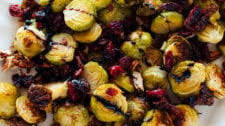 Balsamic Roasted Brussels Sprouts with Cranberries & Pecans
