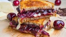 Balsamic Roasted Cherry, Dark Chocolate and Brie Grilled Cheese Sandwich
