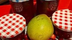 Belgian pear and cranberry compote