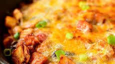 Black Bean and Sweet Potato Chicken Enchilada Skillet