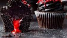 Bleeding Black Halloween Cupcakes