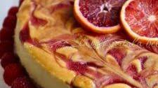 Blood Orange and Raspberry Swirl Cheesecake