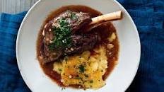 Braised Lamb Shanks with Gremolata and Baked Polenta