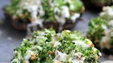 Broccoli-Stuffed Portabello Mushrooms with Dijon-Cheddar Sauce
