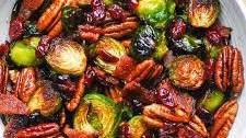 Brussels Sprouts with Bacon, Pecans, and Cranberries