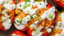 Buffalo Chicken Stuffed Peppers - Dairy Free & Low Carb