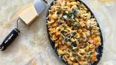 Butternut squash ‘carbonara’ with crisp garlic