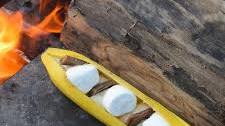 Campfire Banana Boat Chocolate Caramel S'mores