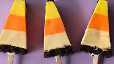 Candy Corn Cheesecake On A Stick